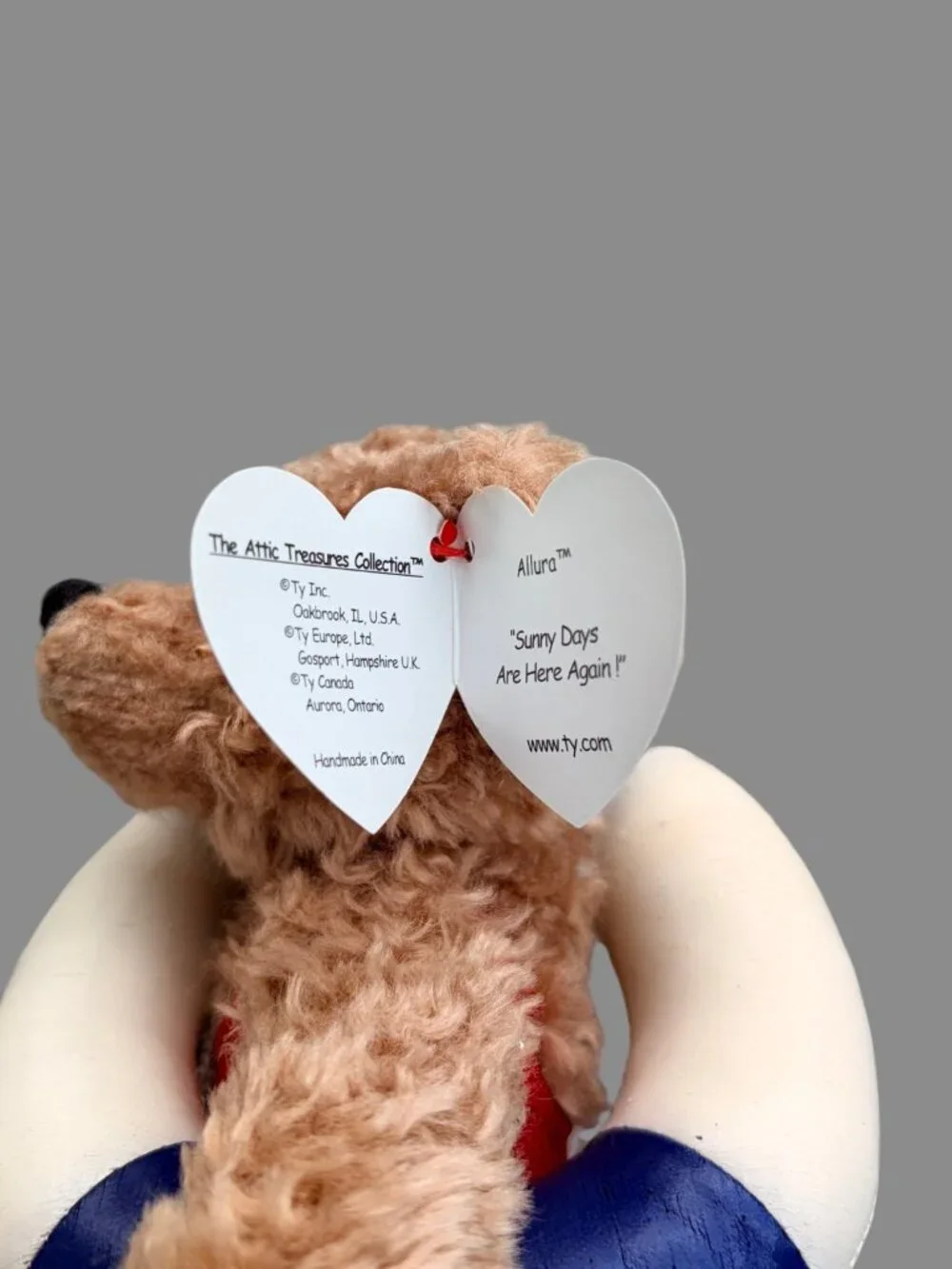 VTG Ty Attic Treasures Allura Teddy Bear Lifesaver Plush w/ Tag Nautical Retired